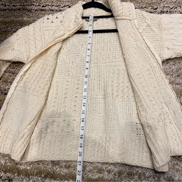 Carriag Donn small Marino Wool Thick Cable Knit Zip Up Sweater Cardigan - Picture 11 of 11